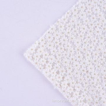 Knitting 100% Polyester Flower Embroidery Tulle Fabric